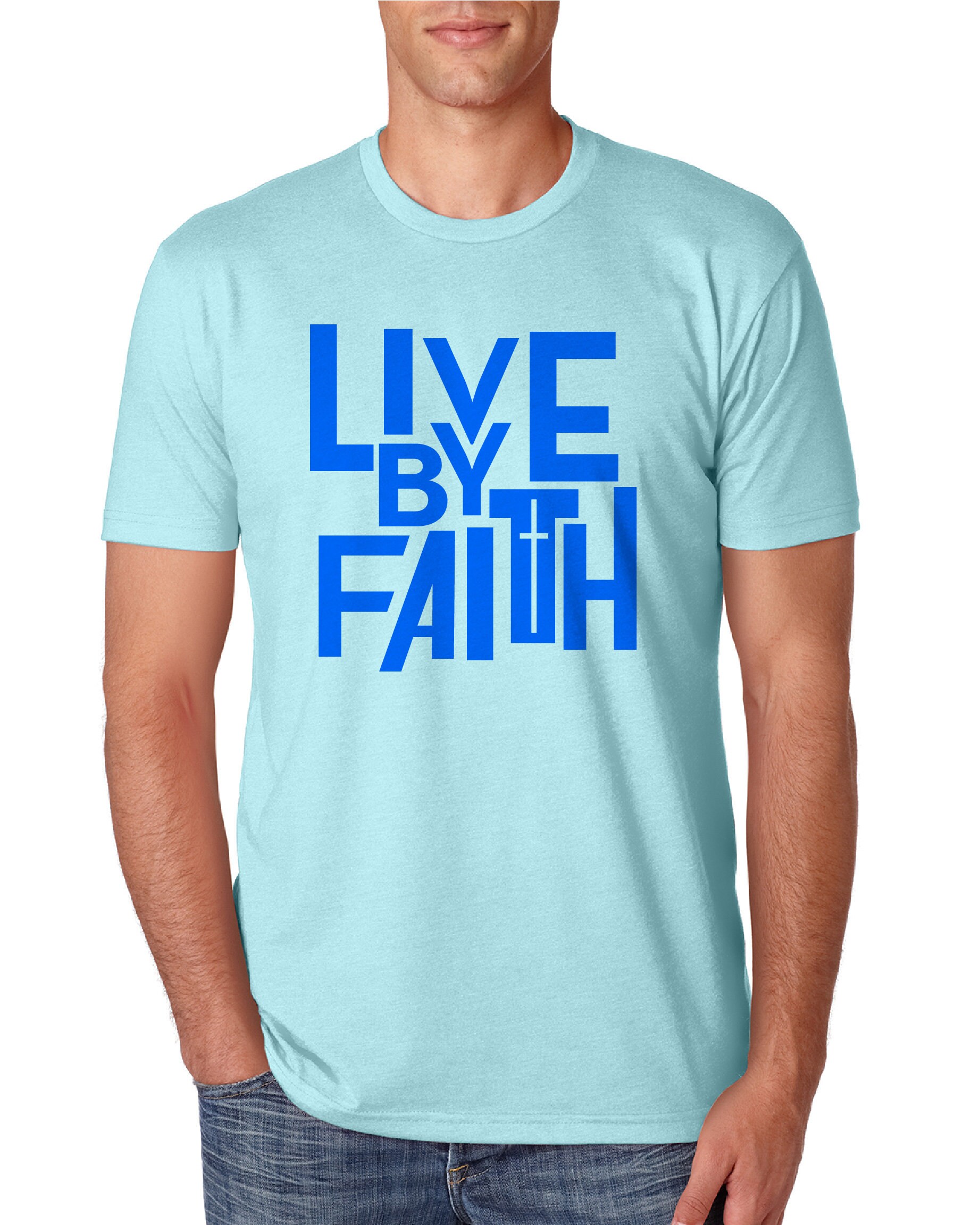 Men's T-shirt: Live by Faith - Etsy