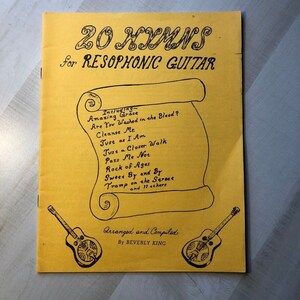 In Nearly New Overall Vintage Condition; Softcover 1976 &quot;20 Hymns for Resophonic Guitar&quot; Sheet Music Booklet By Beverly King