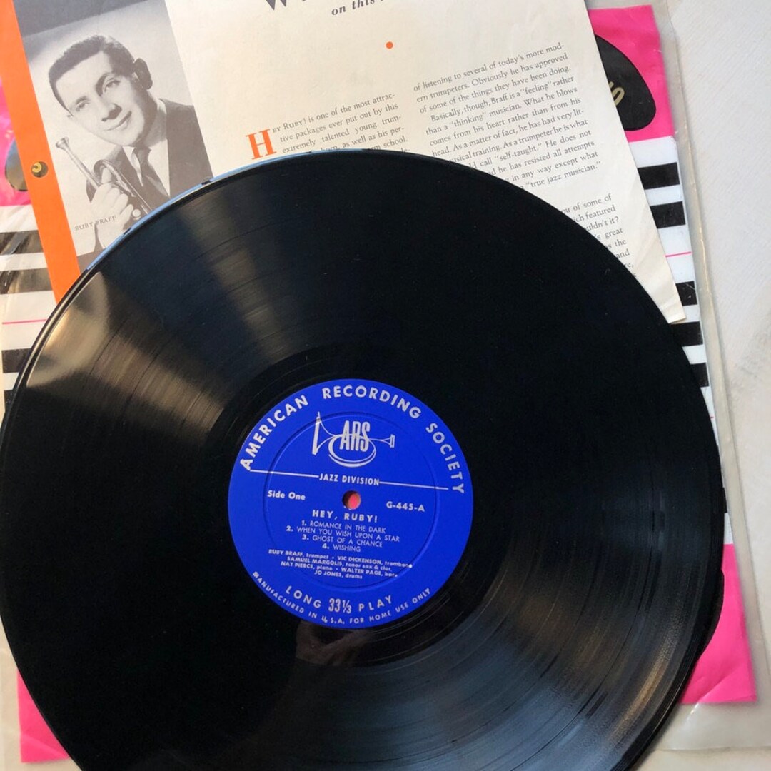 Ruby Record Label Vinyl in Excellent Condition; American Recording Society Vintage 1957 ...