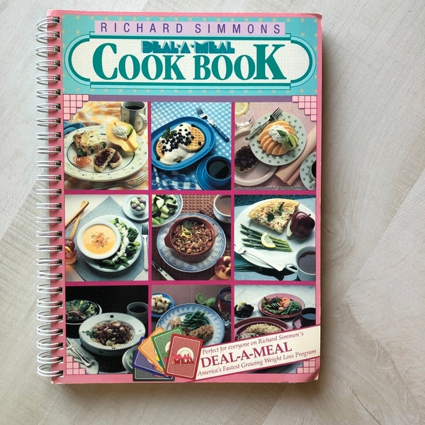 In Great Condition Richard Simmons "Deal A Meal Cookbook" 1987 First Edition Softcover Spiral Book