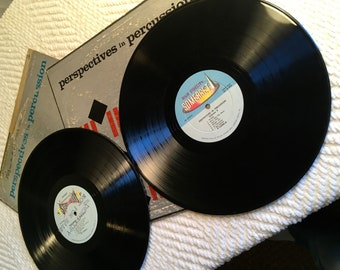 Vinyl in Good Playable Condition; Set of Two Instrumental Jazz Vintage Vinyl Record Albums "Perspectives in Percussion Volumes 1 & 2"