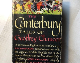 In Very Good Vintage Condition Hardcover in Dust Jacket "The Canterbury Tales of Geoffrey Chaucer" English Prose Translation by RM Lumiansky