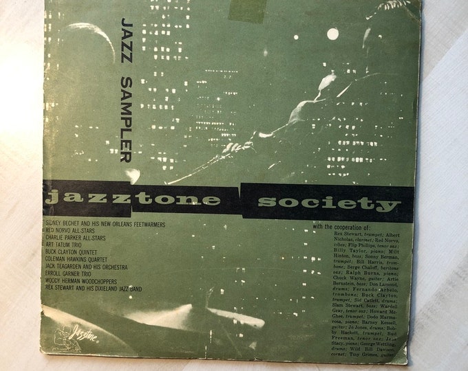 In Excellent Condition "Jazztone Society—Jazz Sampler" 10 Inch 33 1/2 RPM Vintage 1955 Vinyl Record