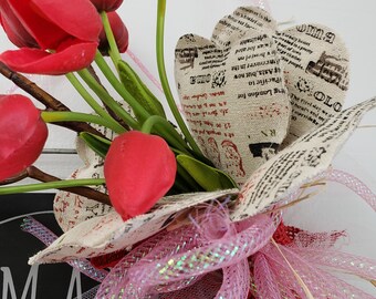 Liberty of London Cotton Fabric Tea for Two Heart Bouquets