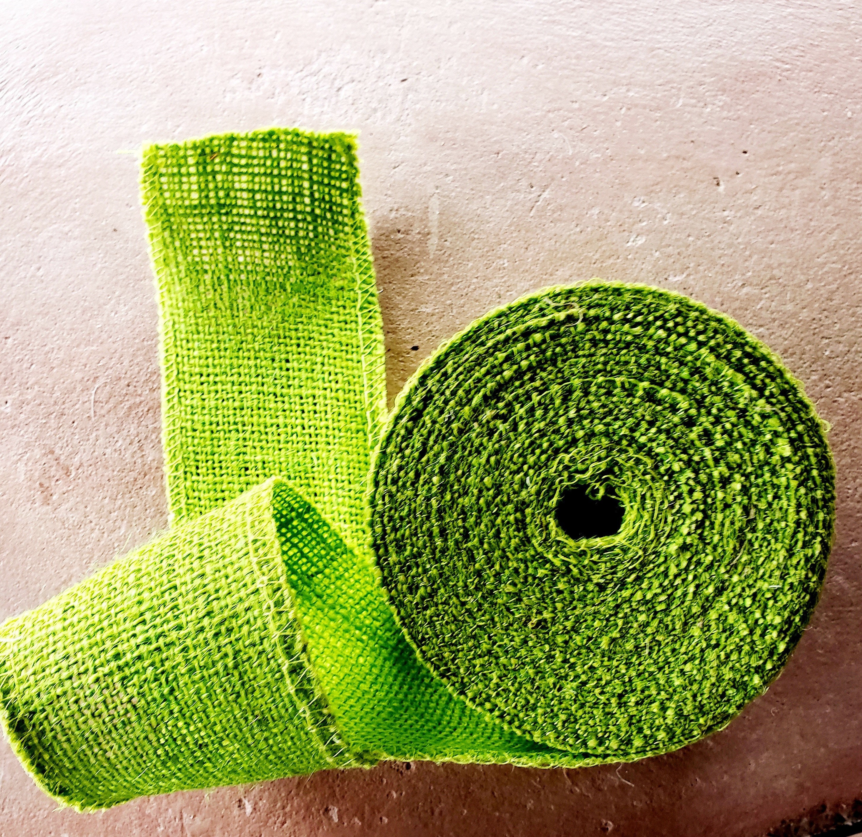 Lime Green Fabric Burlap Ribbon - 2 1/2 x 10 Yards — GiftWrap Etc