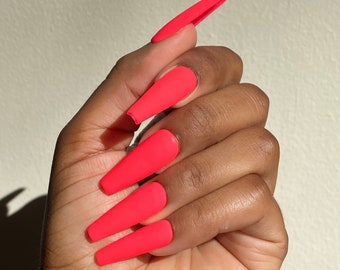 Barbie Girl Neon Pink Press-on Nails Press-on Nails - Etsy Singapore Barbie Girl Neon Pink Press-on Nails Press-on Nails - Etsy Singapore