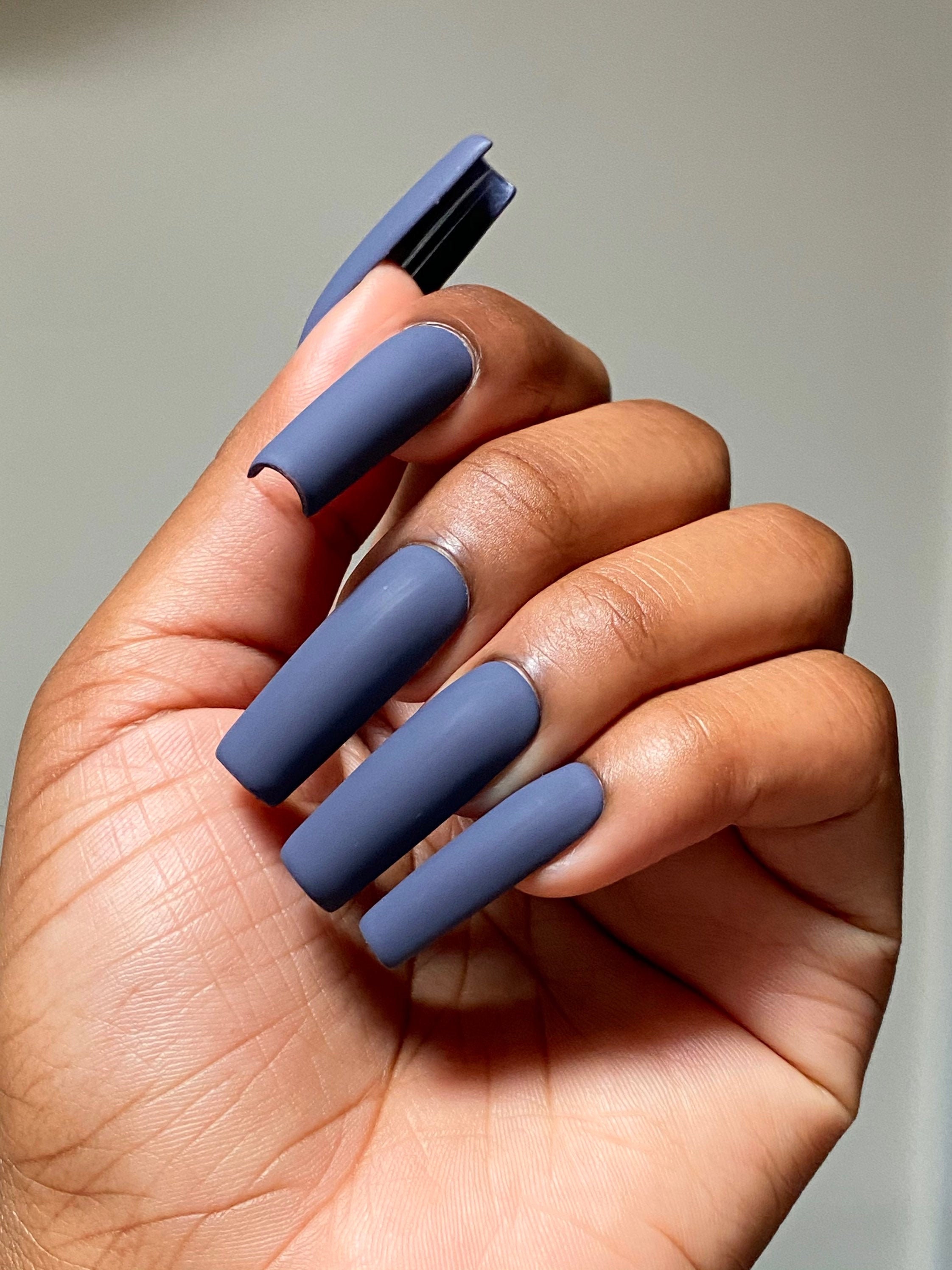 Blue Jeans Gray Blue Press-on Nails Press-on Nails - Etsy Blue Jeans Gray Blue Press-on Nails Press-on Nails - Etsy