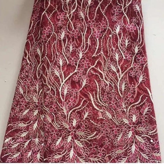 Gorgeous African Lace Fabric, High Quality African Lace, Embroidery Lace Fabric With Stone