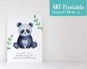 Postkarte "Liebe ist, wenn..." | Panda Watercolor | Digitales PDF | Printable postcard | DIN A6 | Poster