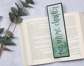 Handgemachtes Lesezeichen mit Watercolor-Look und Handlettering "one more chapter"