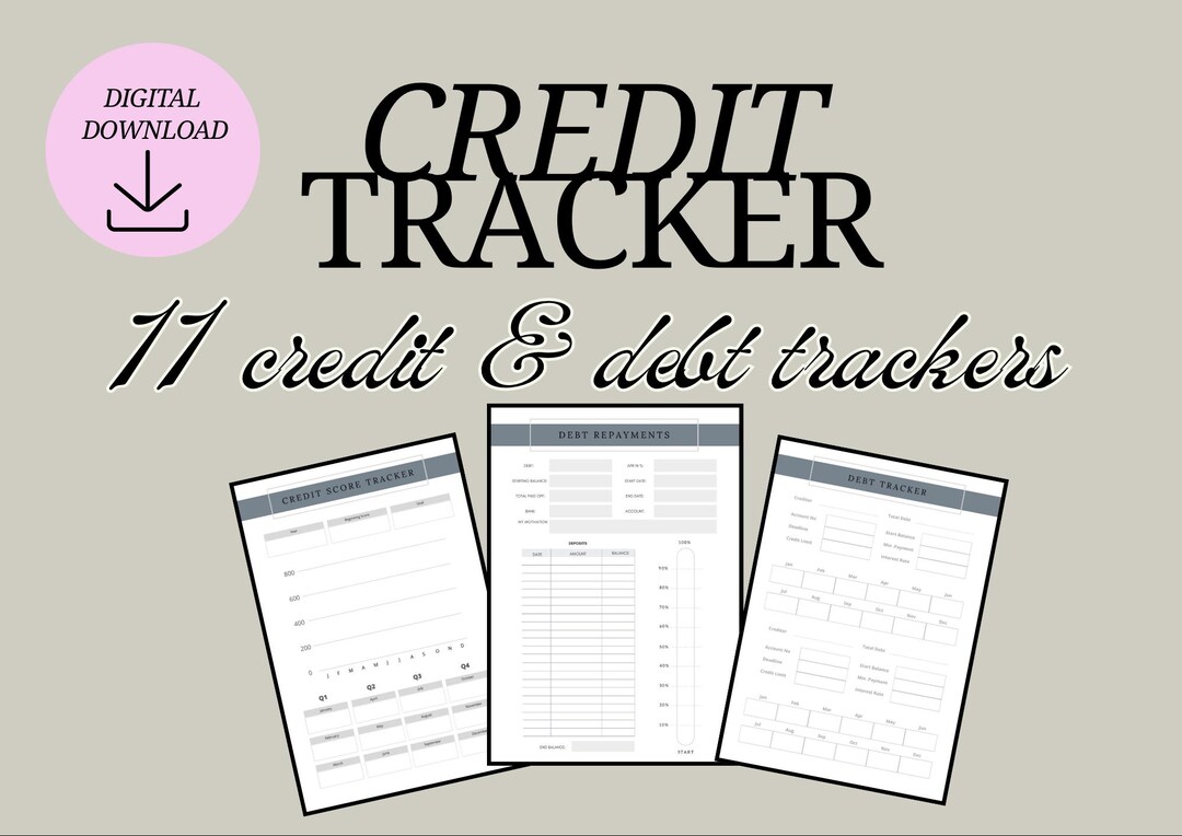 Debt Tracking System Credit and Debt Trackers, Budgeting Systems, Downloadable and Printable ...