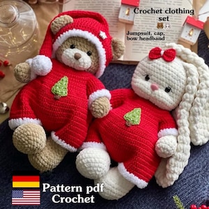 Crochet pattern of a clothes for a doll, crochet scheme of a dress for a toy, PDF - pattern in English and German