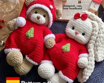 Crochet pattern of a clothes for a doll, crochet scheme of a dress for a toy, PDF - pattern in English and German
