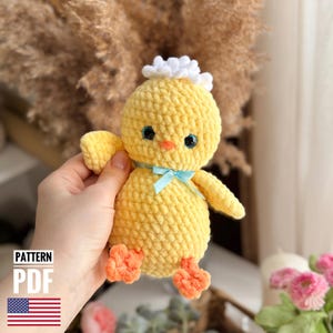Crochet pattern of an Easter chicken| cute toy duck amigurumi| chicken amigurumi |Without sewing|lesson in PDF format English.