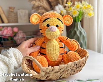 Tiger Crochet Pattern, Amigurumi Plush Toy PDF (English)