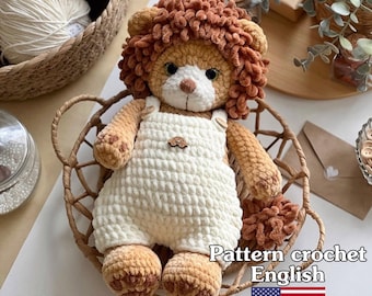 Amigurumi Lion Crochet Pattern, Cute Toy (English PDF)