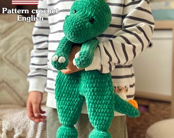 Blanket with a dinosaur. Crochet dinosaur snuggler. Crochet amigurumi pattern. Dragon crochet. PDF English