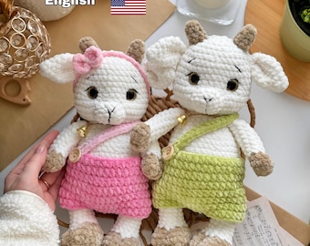 Amigurumi Goat Crochet Pattern, Farm Animal (PDF Pattern In English)