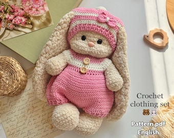 Crochet pattern of a dress for a doll, crochet scheme of a dress for a toy, PDF - pattern in English