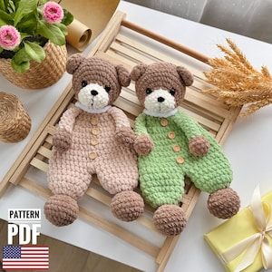 Crochet pattern bear amigurumi | Gift for a child | pattern snuggler bear | Blanket