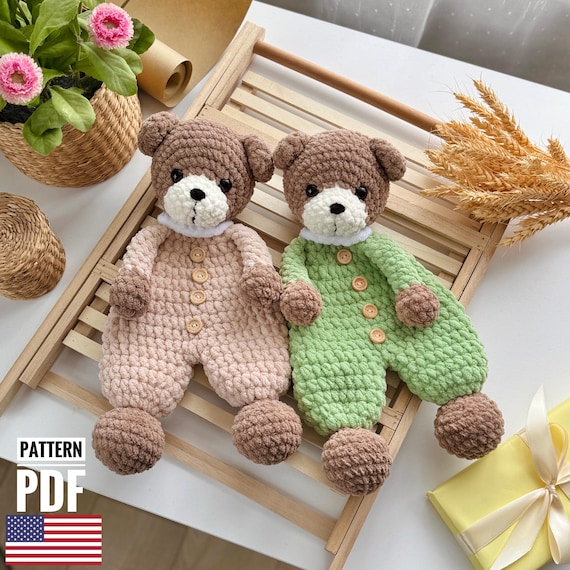 Crochet pattern bear amigurumi | Gift for a child | pattern snuggler bear | Blanket