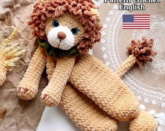 Lion Amigurumi Crochet Pattern, Cute Plush Toy (English PDF)