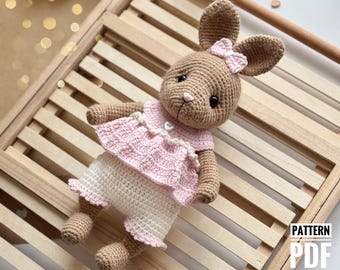 Bunny Crochet Pattern, Rabbit Crochet Pattern, Bunny Lu Crochet Pattern, Rabbit Amigurumi Crochet, Bunny Lu Amugurumi, Pattern English