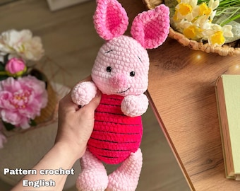 Piglet Crochet Pattern, Amigurumi Toy PDF (English)