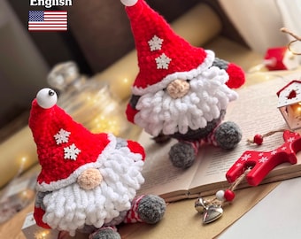 Christmas Gnome Crochet Pattern, Amigurumi Gnome (PDF)