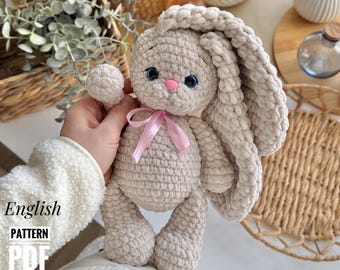 Crochet pattern bunny in English/PDF, amigurumi pattern toys, rabbit crochet pattern, cute bunny crochet
