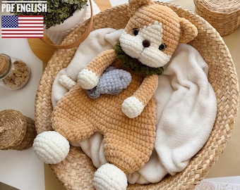 Crochet Snuggler Cat Amigurumi Pattern, Plush Toy (PDF Pattern)