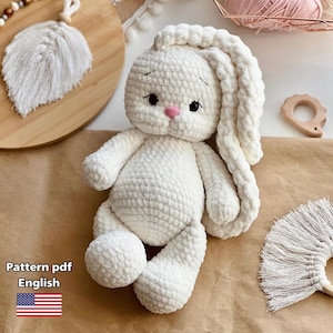 Crochet pattern bunny in English/PDF, amigurumi pattern toys, rabbit crochet pattern, cute bunny crochet, crochet bunny