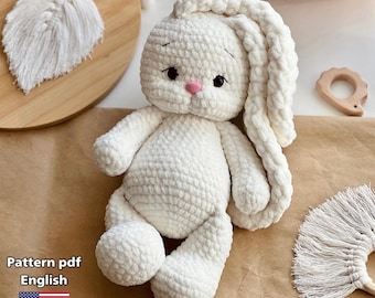 Crochet pattern bunny in English/PDF, amigurumi pattern toys, rabbit crochet pattern, cute bunny crochet, crochet bunny