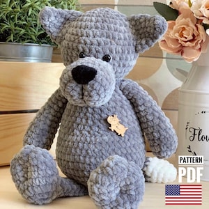 Crochet wolf pattern, master class on crocheting wolf amigurumi, wolf pattern PDF ENG