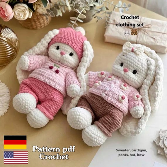Crochet Doll Clothes Pattern for 27-30cm Toy (PDF)