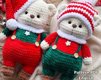 Bear Christmas Crochet Pattern, Bear Christmas Amigurumi, Bear Crochet Pattern, Crochet bear pattern, Magic bear