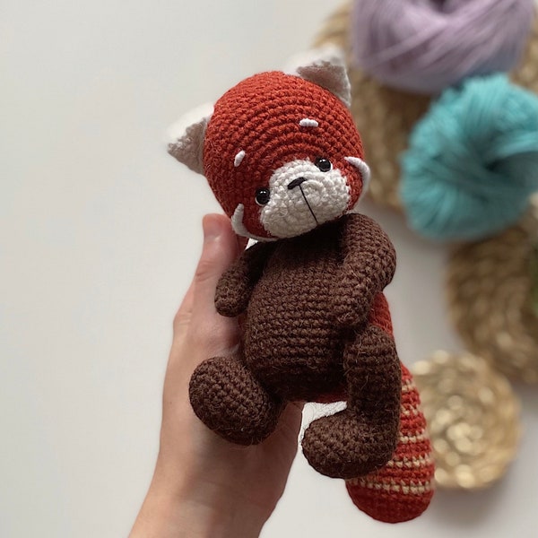 Crochet red panda PATTERN, amigurumi DIY red panda tutorial in ENGLISH pdf