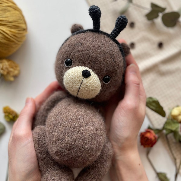 Bear knitting PATTERN , knitted animal toy, amigurumi bear, knitted bear, fall toy bear pattern, knitted Teddy bear, tutorial ENGLISH pdf