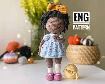 Crochet PATTERN Amigurumi doll Zola girl on ENGLISH pdf, Fall doll, Halloween doll pattern toy tutorial