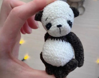 Crochet micro panda bear toy PATTERN, crochet T-shirt, crochet home for toy, amigurumi animals, Amigurumi bear tutorial ENGLISH pdf
