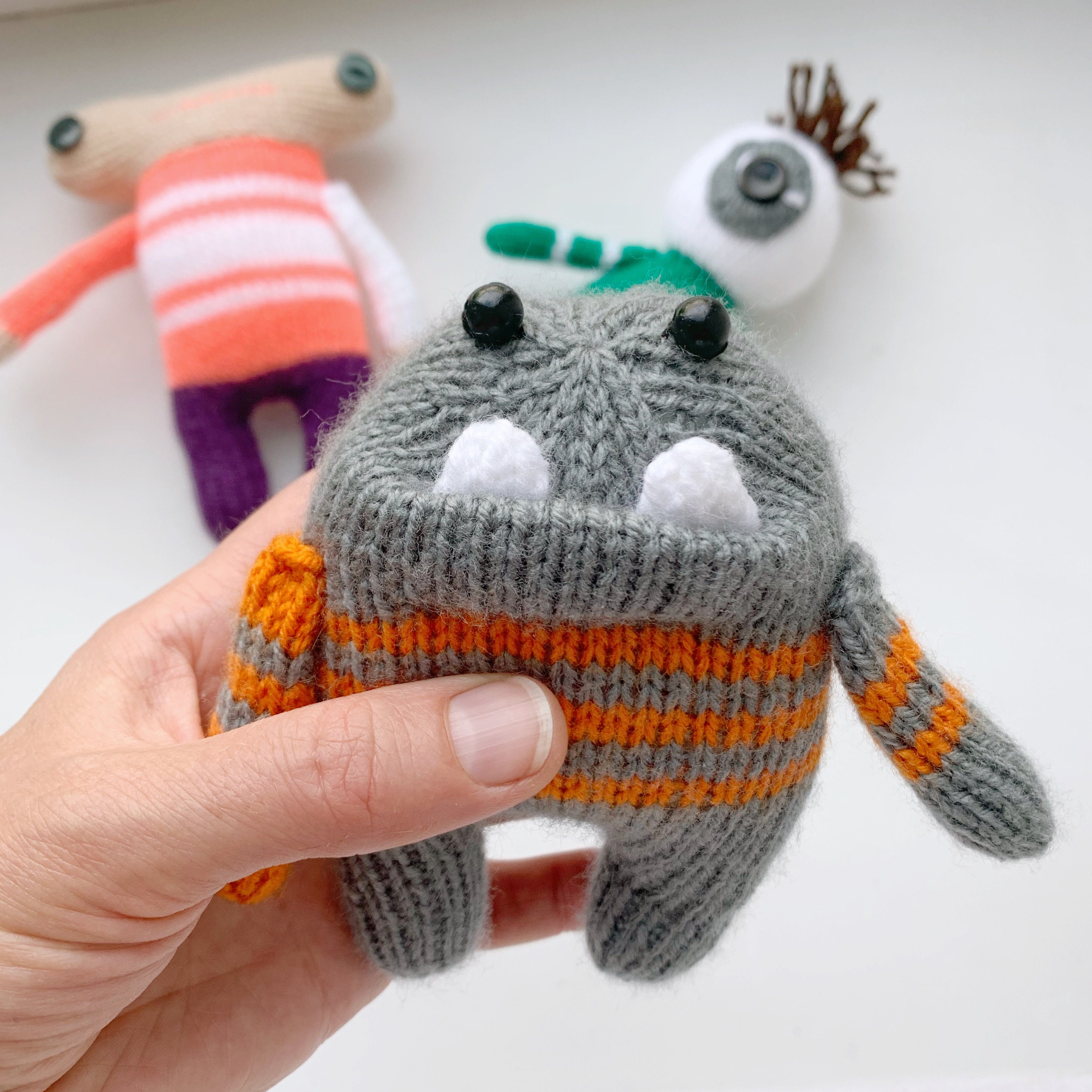 Monsters Knitting Pattern, Halloween Gift, Set of 4 Knitting Patterns ...