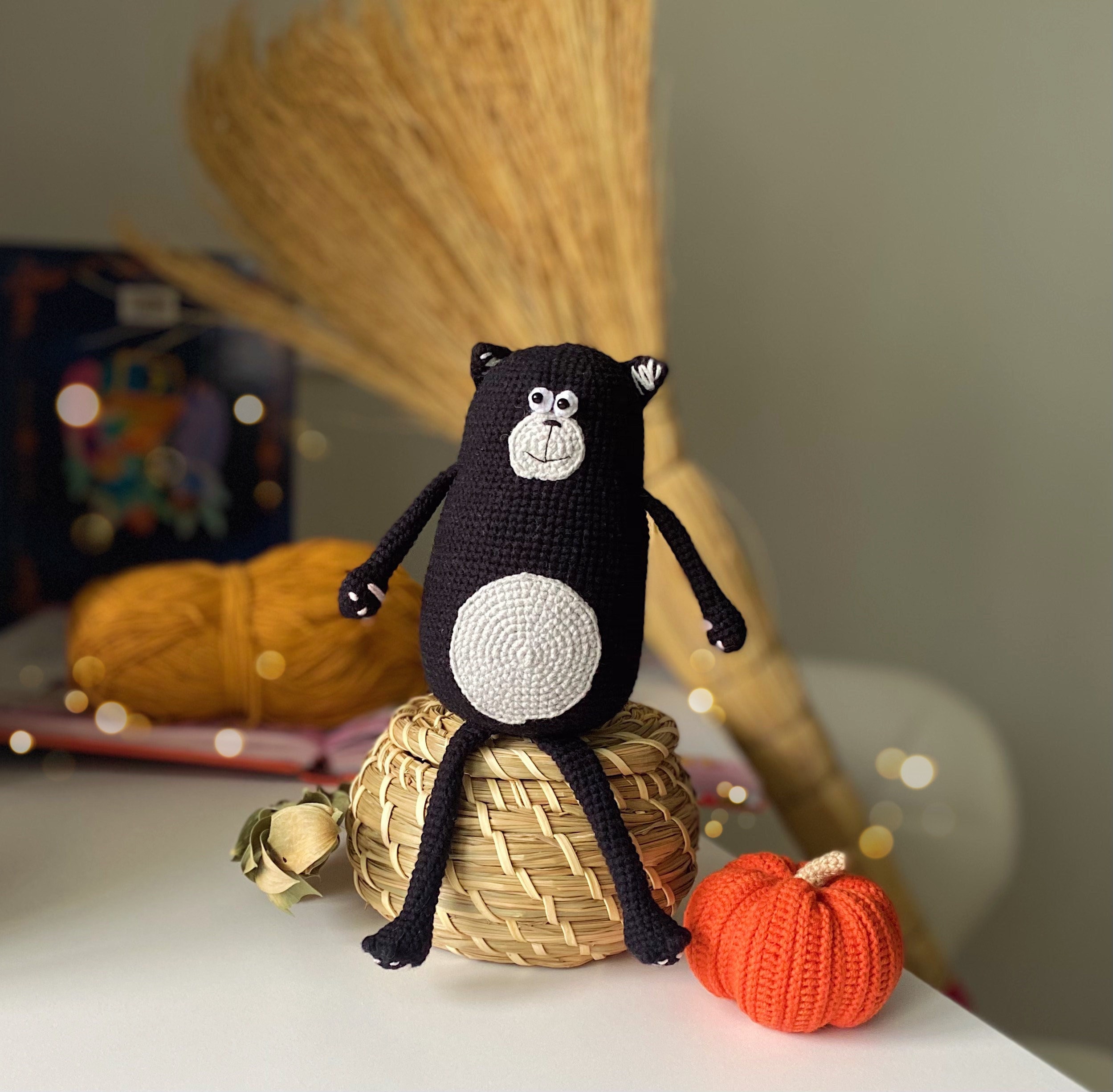 30 Black Cat Crochet Patterns for Amigurumi, Bags, Keychains, and Cozy Handmade Gifts 33 Black Cat and Pumpkin Set