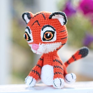 Patrón de tigre de Сrochet patrón amigurumi de mini animales de crochet imagen 7