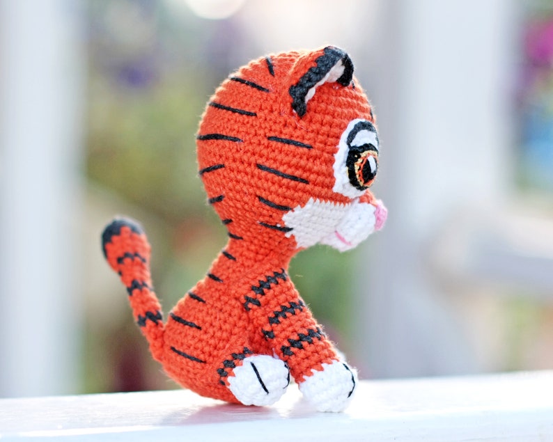 Patrón de tigre de Сrochet patrón amigurumi de mini animales de crochet imagen 4