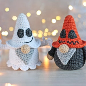 Halloween gnome crochet pattern - boo amigurumi - crochet halloween decorations