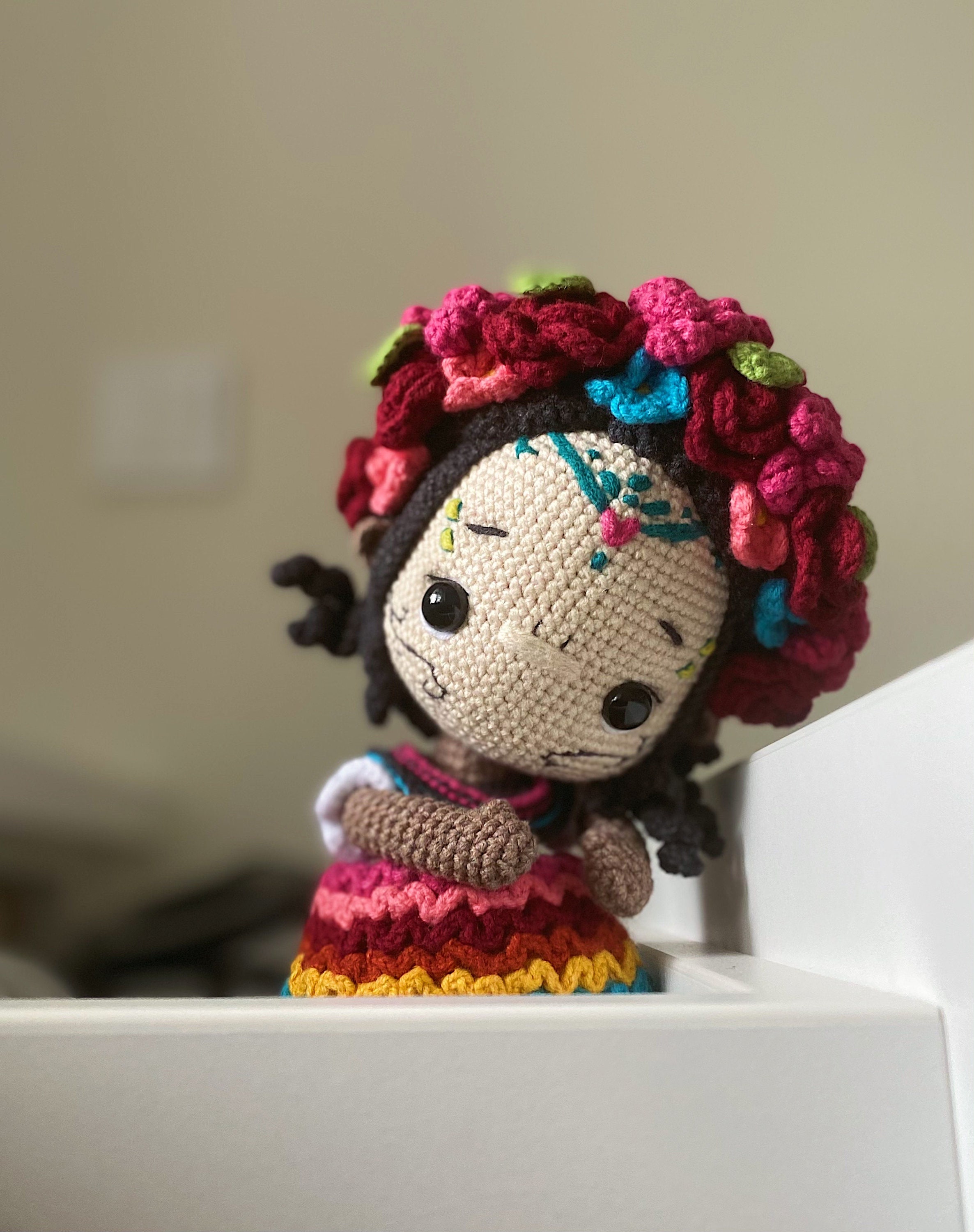 Crochet Halloween Doll PATTERN Amigurumi Doll With Flowers - Etsy