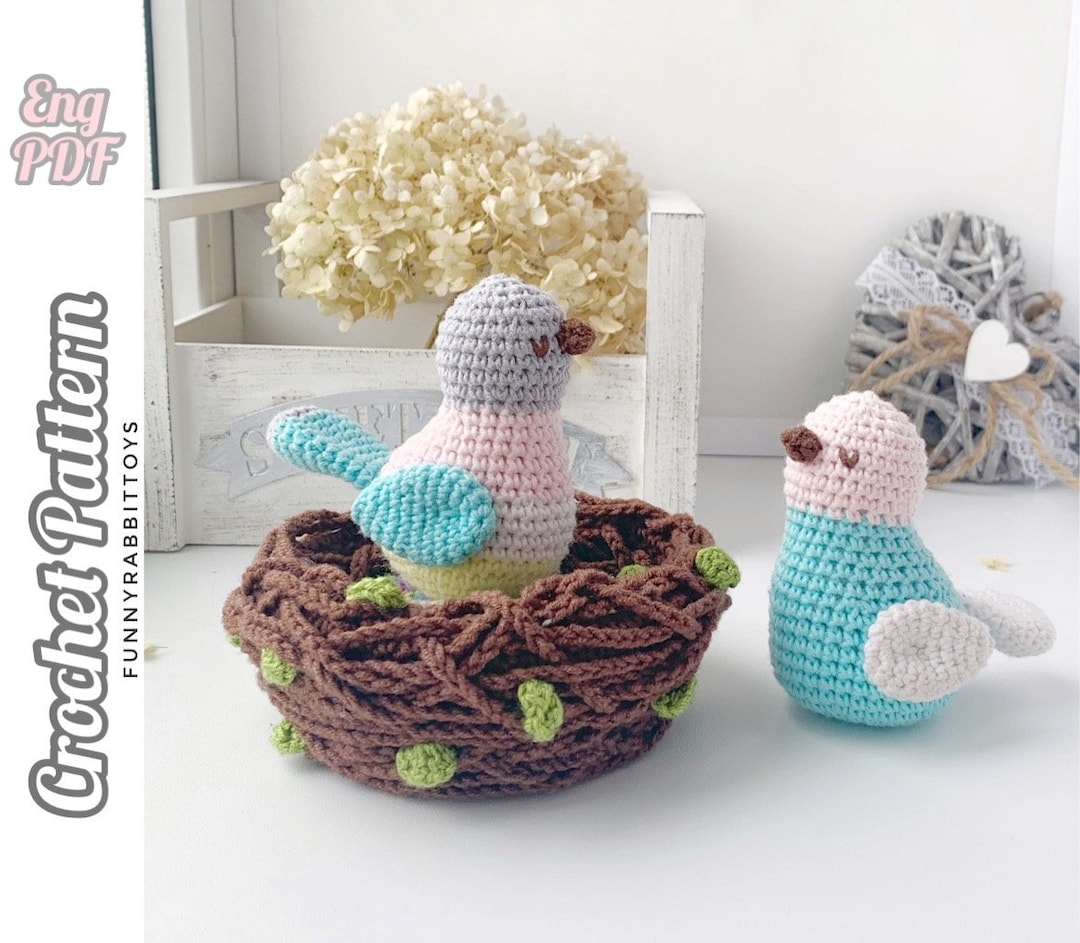 Easter Bird Nest Crochet Pattern, Easter Egg, Spring Decor Tutorials