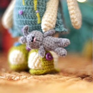 Amigurumi crochet pattern of rabbit and cat in clothes image 5