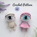 Modèle au crochet Funny Eyes, cadeau d'Halloween, porte-clés inhabituel, jouet amigurumi en peluche, tutoriel en anglais PDF.