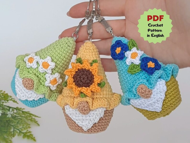 Keychains Crochet Pattern Crochet Gnome Pattern Mini Gnome Etsy